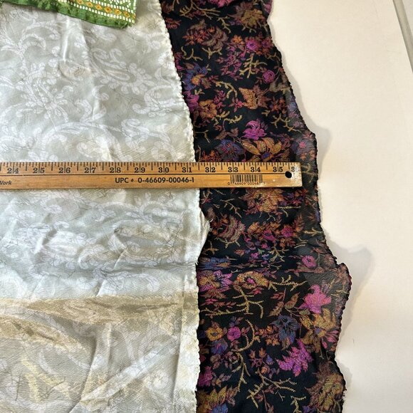 Vtg Reversible Womens Wrap Skirt Bohemian Paisley Floral Design Green Purple - Picture 3 of 7